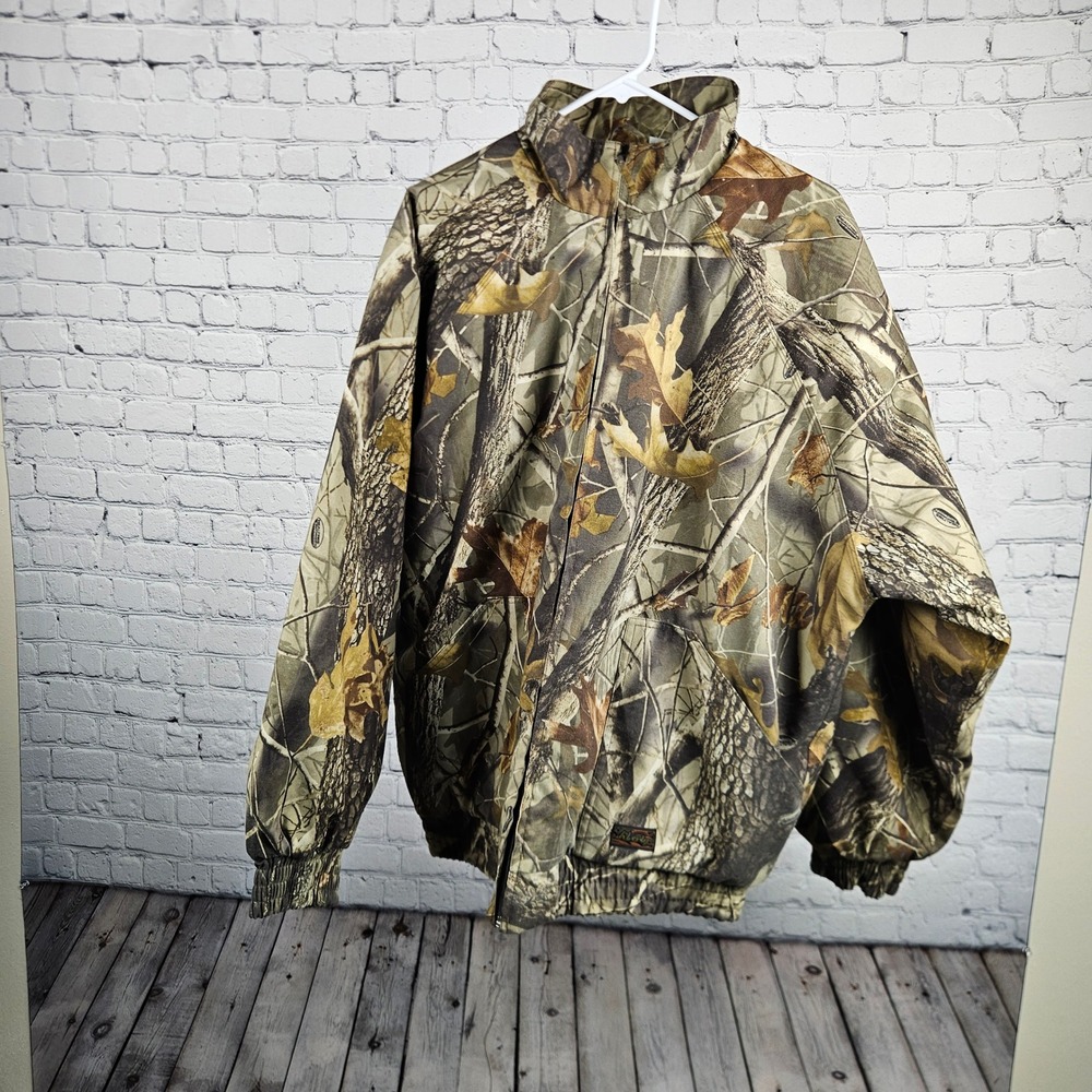 Liberty Camo Jacket Mens XL Realtree Hardwoods Full Zip Quilted Lined WPJ444HW